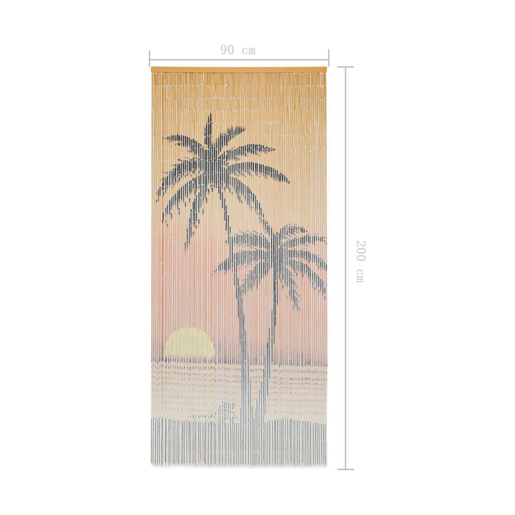 Bamboo Door Curtain - Elegant Multicolour Design, 90x200 cm - Bamboo Can Do