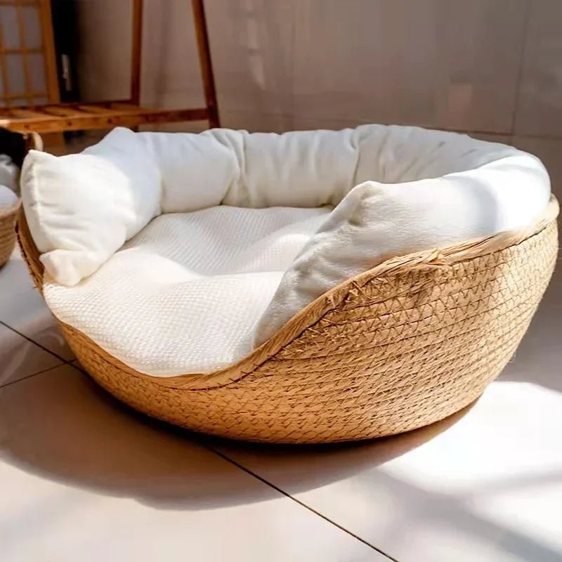 Cozy Bamboo Small Pet Bed with Removable Cushion for Easy Cleaning - Bamboo Can Do