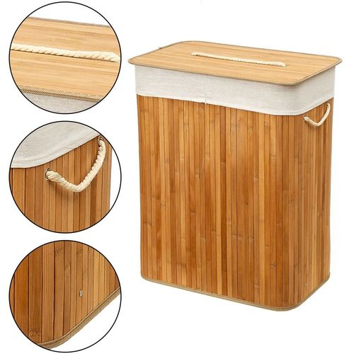 Stylish Bamboo Laundry Basket with Divider - Smart Storage Solution! - Bamboo Can Do