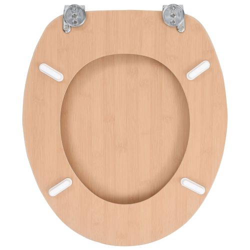 Bamboo Elegance: vidaXL Universal MDF Toilet Seat with Chrome Hinge - Bamboo Can Do