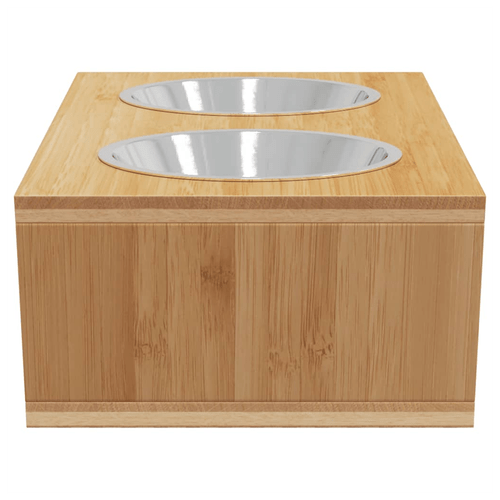 Raised Small Dog & Cat Bowls 35.5x18x10.5 cm Bamboo - Bamboo Can Do