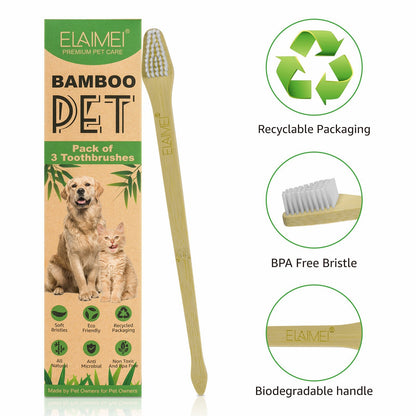 Bamboo Pet Toothbrush 3 Pack