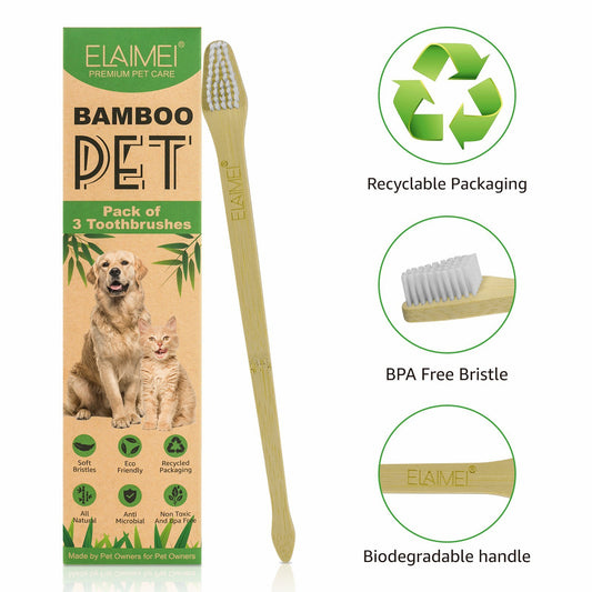 Bamboo Pet Toothbrush 3 Pack
