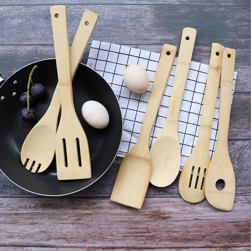 Non - stick Bamboo Kitchen Utensils Set - Bamboo Can Do