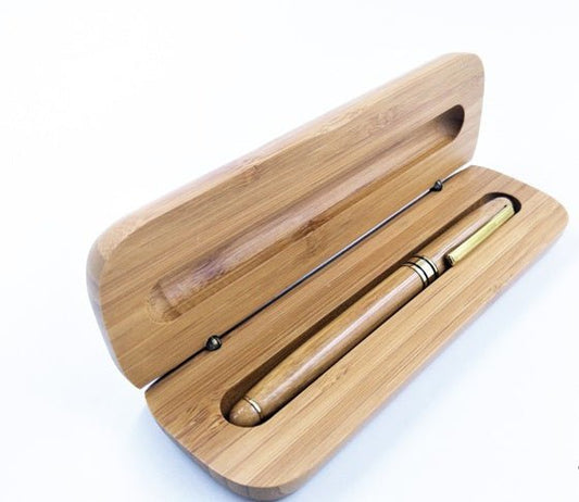 Ball Point Pen In Beautiful Personalised Crafted Bamboo Box .. The Perfect Gift! - Bamboo Can Do