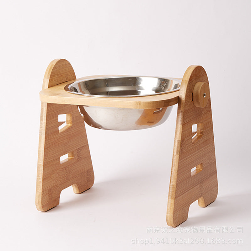 Medium & Large Dog Bamboo Adjustable Feeding Stand