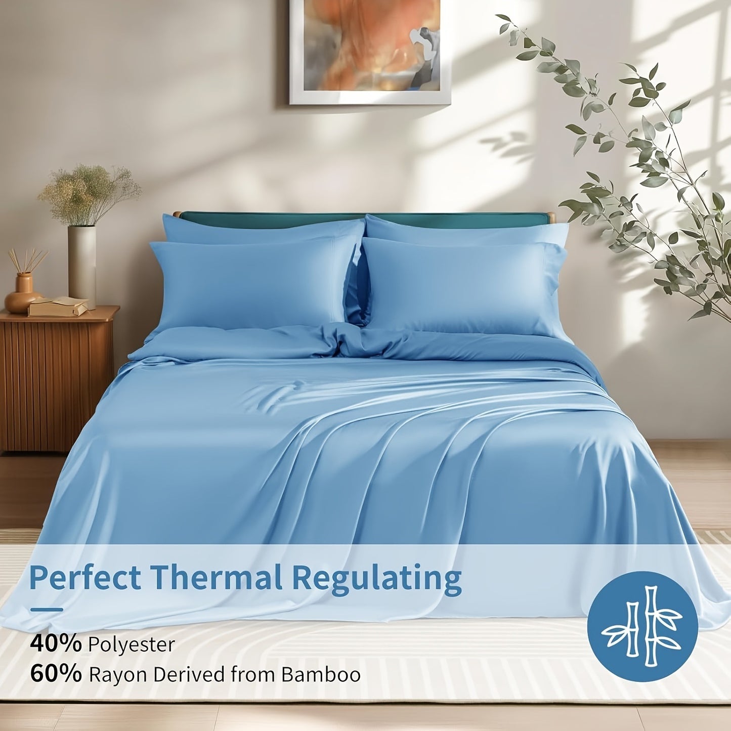 Bamboo Rayon 6pcs Bed Sheet Sets