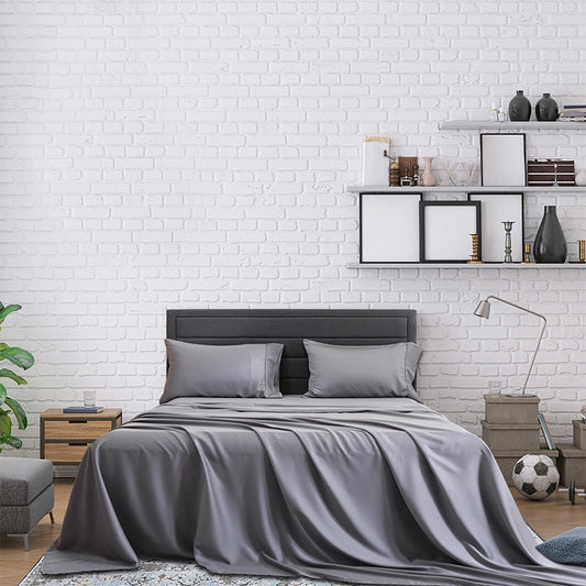 Bamboo Fiber Light Luxury And Simplicity Solid Color Bed Suit