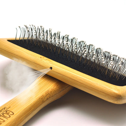 Pet Grooming Bamboo Wood Air Cushioned Slicker Brush