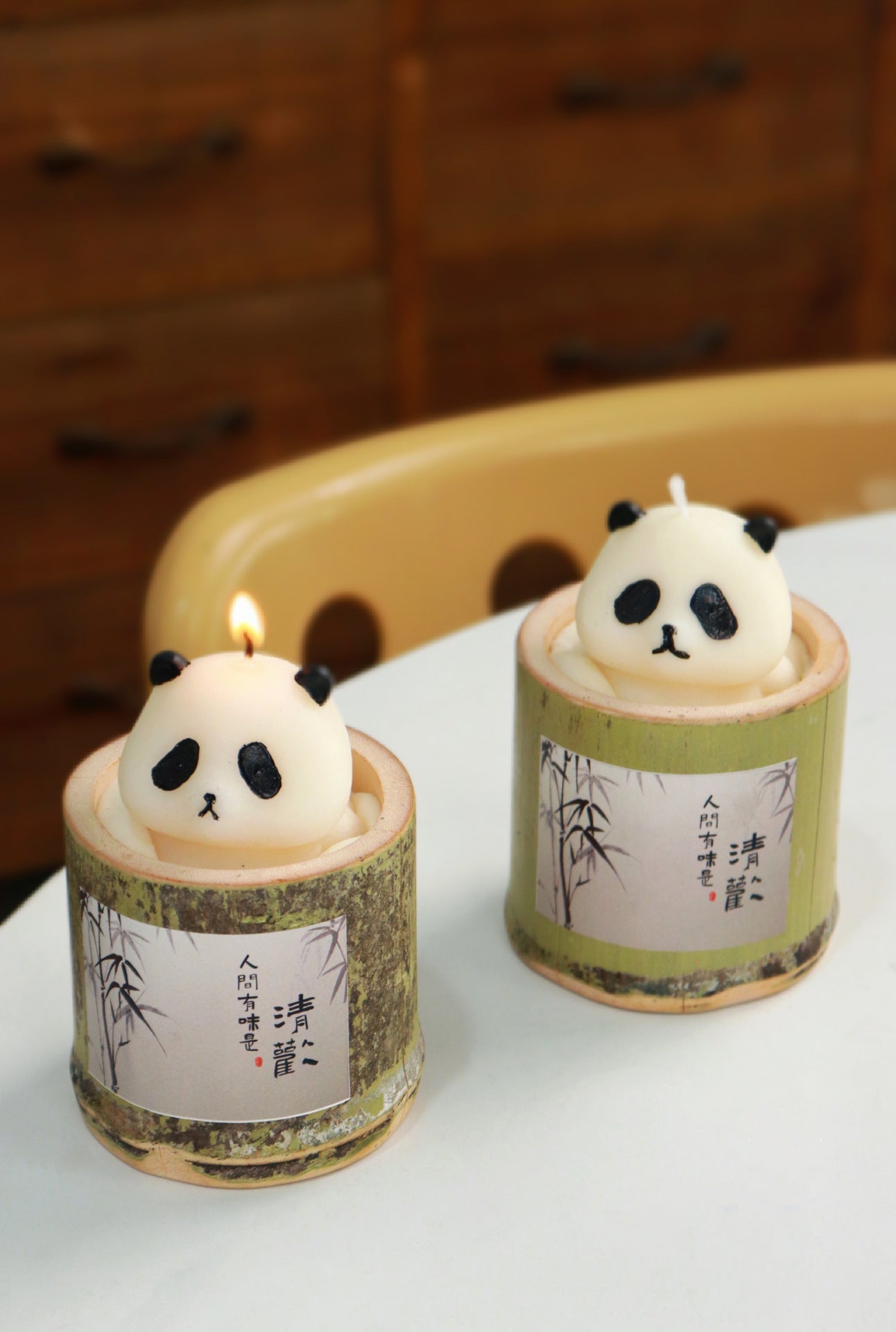 Panda Bamboo Candle Bamboo Pipe Aromatherapy