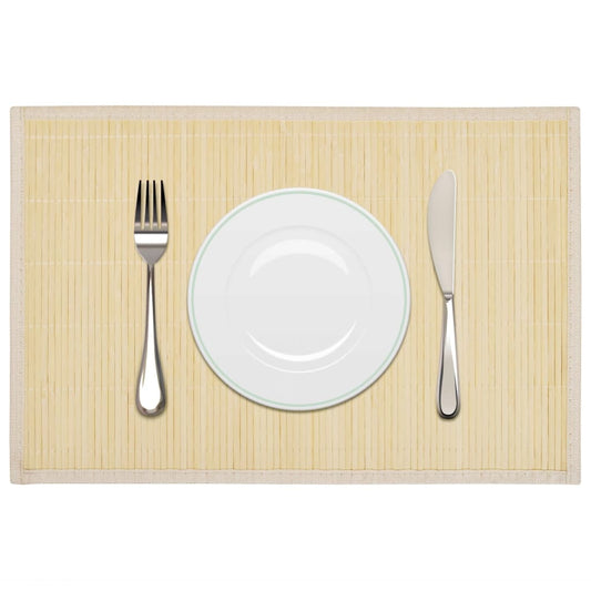 Elegant 6 - Piece Natural Bamboo Placemats Set - 30x45 cm, Non - Slip Design - Bamboo Can Do