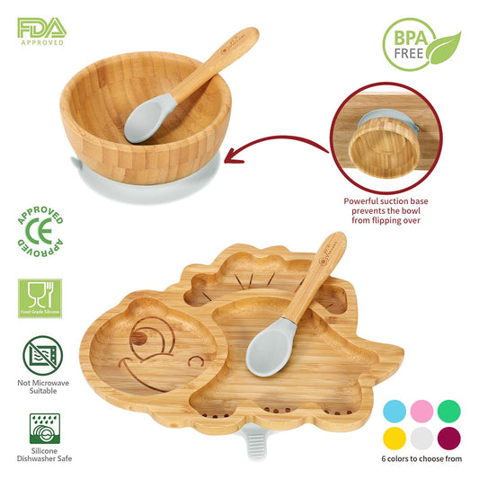 KIDS BAMBOO DINOSAUR PLATE,BOWL & SPOON SET - Bamboo Can Do
