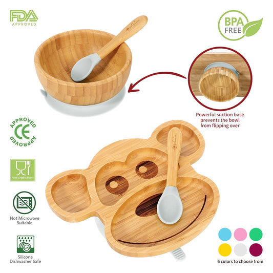 BAMBOO MONKEY PLATE,BOWL & SPOON SET - Bamboo Can Do