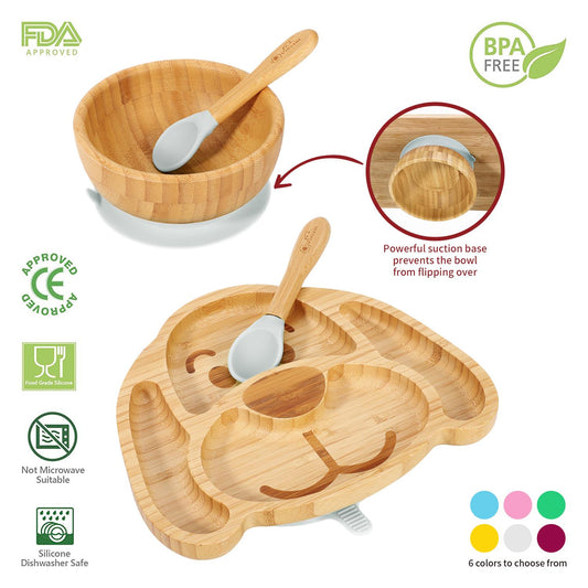 KIDS BAMBOO DOG PLATE,BOWL & SPOON SET - Bamboo Can Do