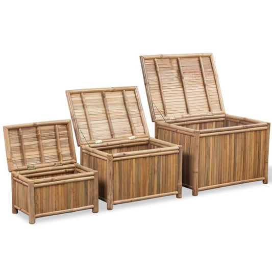 Eco-Friendly Bamboo Storage Box Set - 3 Stylish Organizers for Every Space