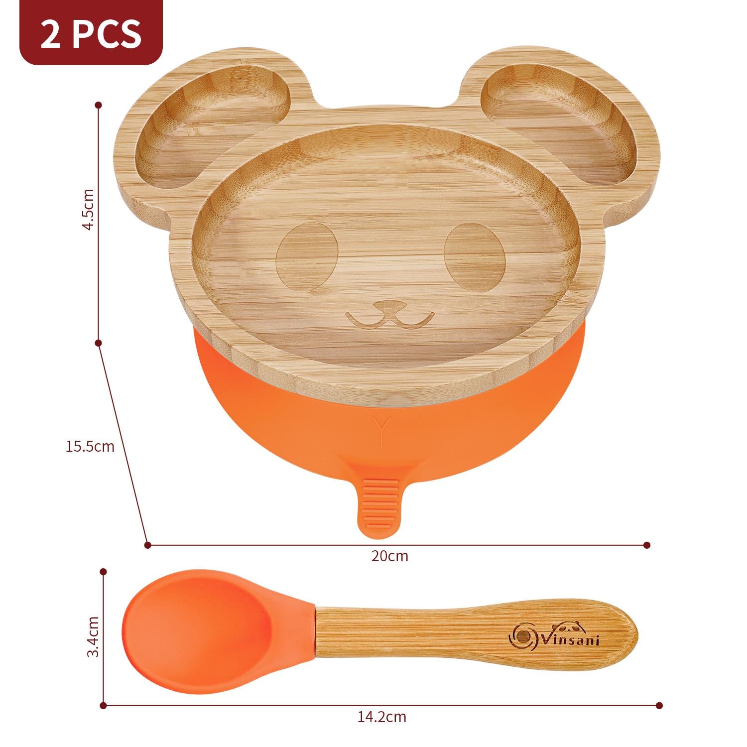 Kids Bamboo Mouse Plate & Spoon Set: Safe, Fun, and Non - Slip Mealtime Magic! - Bamboo Can Do