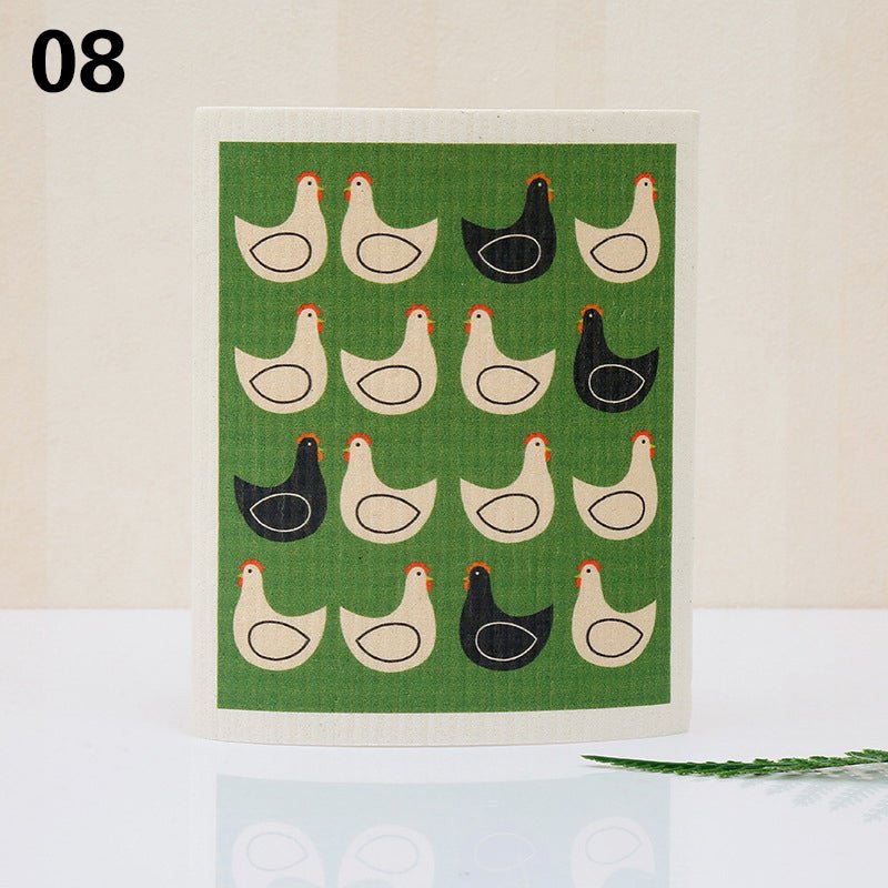 Eco - Friendly Super Absorbent Bamboo Dishcloth - Quick Dry & Easy Cleanup In Multple Fun Designs! - Bamboo Can Do