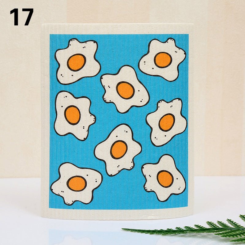 Eco - Friendly Super Absorbent Bamboo Dishcloth - Quick Dry & Easy Cleanup In Multple Fun Designs! - Bamboo Can Do