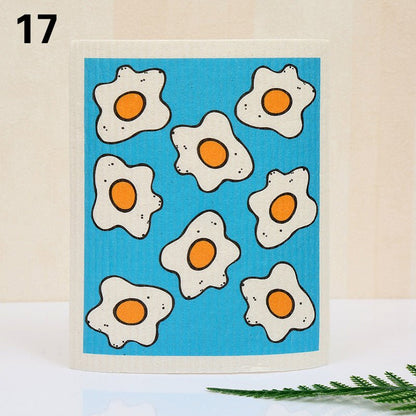 Eco - Friendly Super Absorbent Bamboo Dishcloth - Quick Dry & Easy Cleanup In Multple Fun Designs! - Bamboo Can Do