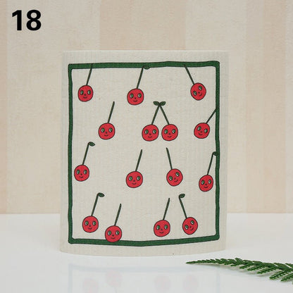 Eco - Friendly Super Absorbent Bamboo Dishcloth - Quick Dry & Easy Cleanup In Multple Fun Designs! - Bamboo Can Do