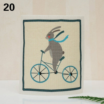 Eco - Friendly Super Absorbent Bamboo Dishcloth - Quick Dry & Easy Cleanup In Multple Fun Designs! - Bamboo Can Do