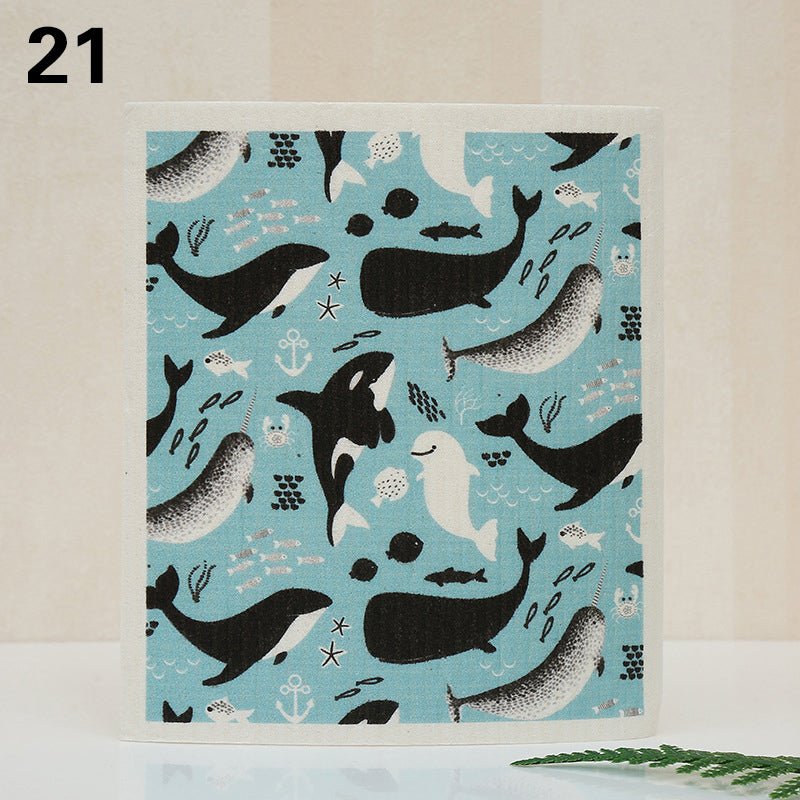 Eco - Friendly Super Absorbent Bamboo Dishcloth - Quick Dry & Easy Cleanup In Multple Fun Designs! - Bamboo Can Do