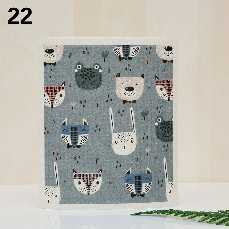 Eco - Friendly Super Absorbent Bamboo Dishcloth - Quick Dry & Easy Cleanup In Multple Fun Designs! - Bamboo Can Do