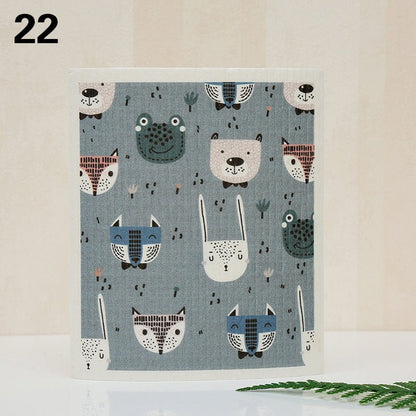 Eco - Friendly Super Absorbent Bamboo Dishcloth - Quick Dry & Easy Cleanup In Multple Fun Designs! - Bamboo Can Do