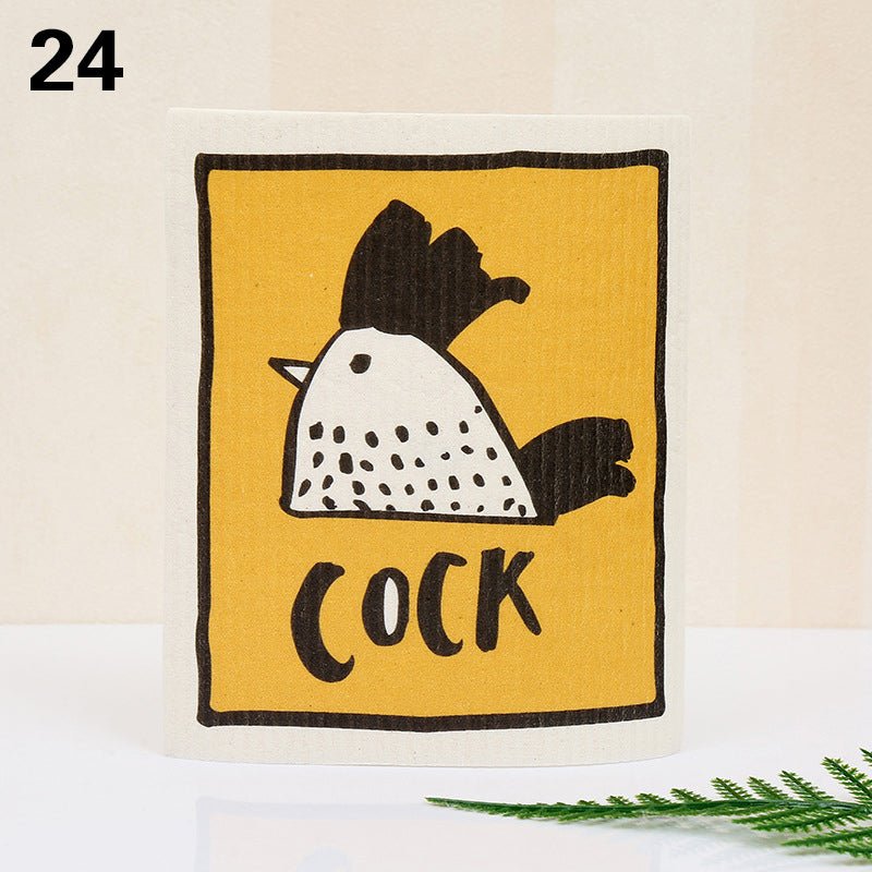 Eco - Friendly Super Absorbent Bamboo Dishcloth - Quick Dry & Easy Cleanup In Multple Fun Designs! - Bamboo Can Do