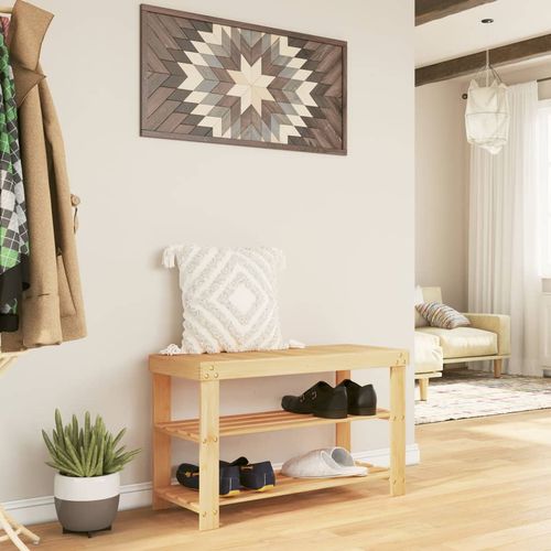 vidaXL Shoe Rack 3-Tier 70x27.5x45 cm Bamboo