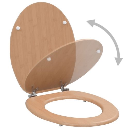 Bamboo Elegance: vidaXL Universal MDF Toilet Seat with Chrome Hinge - Bamboo Can Do