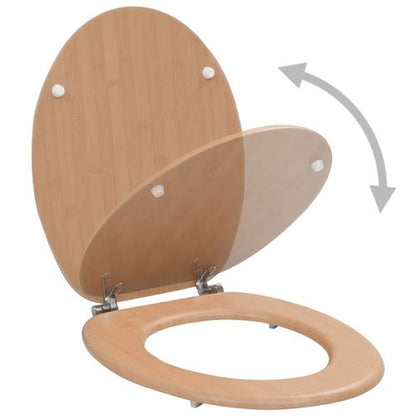 Bamboo Elegance: vidaXL Universal MDF Toilet Seat with Chrome Hinge - Bamboo Can Do