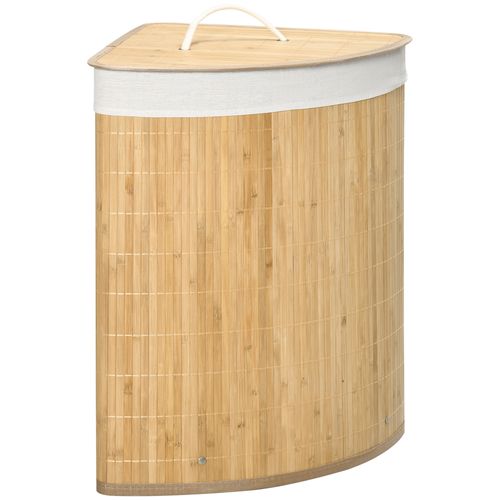 Triangular Bamboo Laundry Hamper - 55L Corner Storage for Stylish Homes - Bamboo Can Do