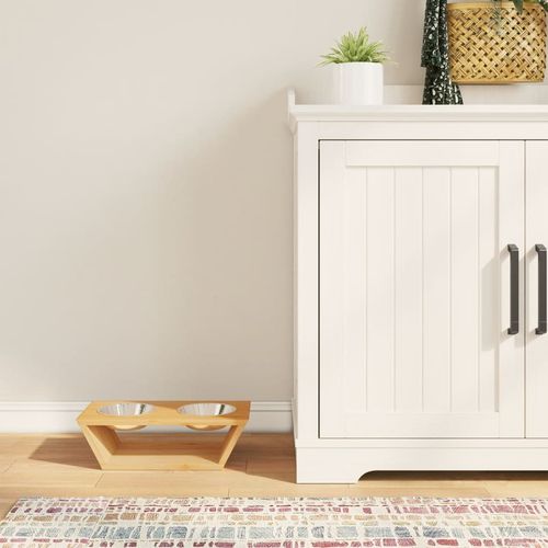 Raised Small Dog & Cat Bowls 35.5x18x10.5 cm Bamboo - Bamboo Can Do