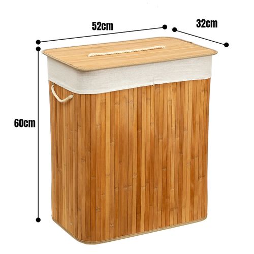 Stylish Bamboo Laundry Basket with Divider - Smart Storage Solution! - Bamboo Can Do