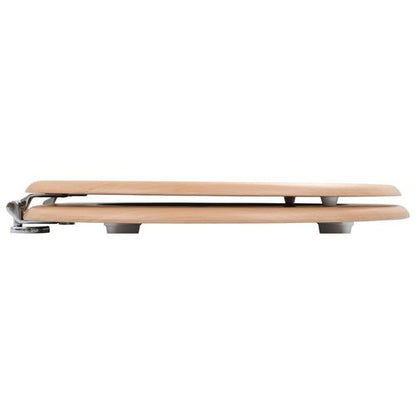 Bamboo Elegance: vidaXL Universal MDF Toilet Seat with Chrome Hinge - Bamboo Can Do