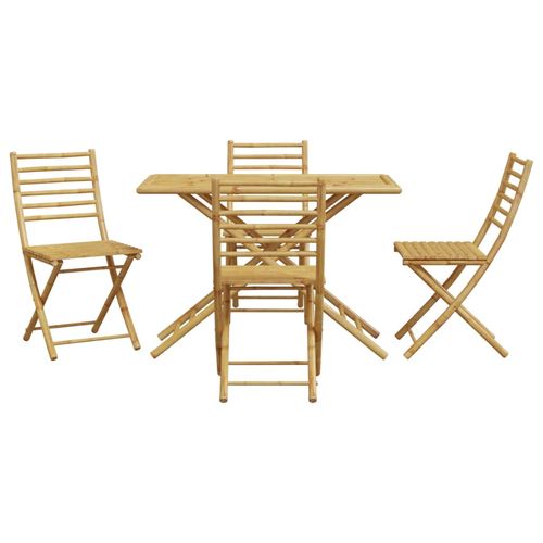vidaXL 5 Piece Garden Dining Set Bamboo - Bamboo Can Do