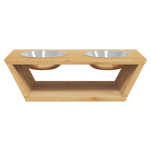 Raised Small Dog & Cat Bowls 35.5x18x10.5 cm Bamboo - Bamboo Can Do