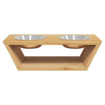 Raised Small Dog & Cat Bowls 35.5x18x10.5 cm Bamboo - Bamboo Can Do