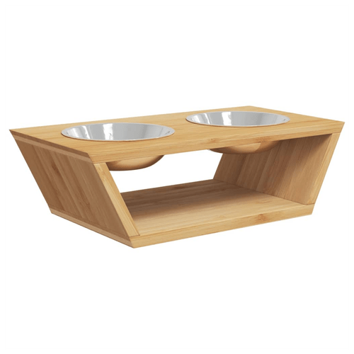 Raised Small Dog & Cat Bowls 35.5x18x10.5 cm Bamboo - Bamboo Can Do
