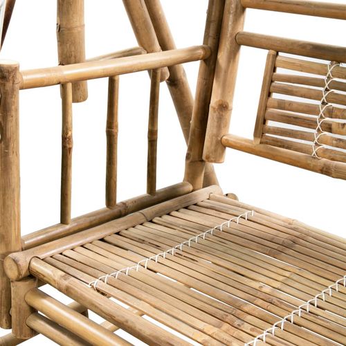 vidaXL 2-Seater Swing Bench with Palm Leaves Bamboo 202 cm